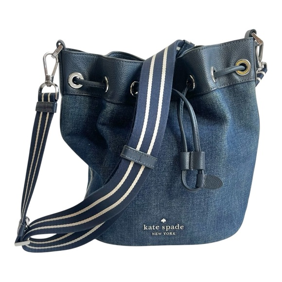 Kate Spade Rosie Blue Denim Bucket Bag - Picture 1 of 7